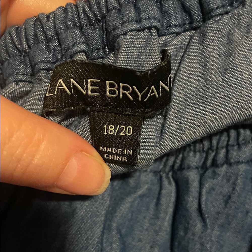 Lane Bryant Blue Off-Shoulder Ruffle Peasant Top - Picture 2 of 4